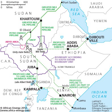 Proposed alternative pipeline routes (source: African Energy)